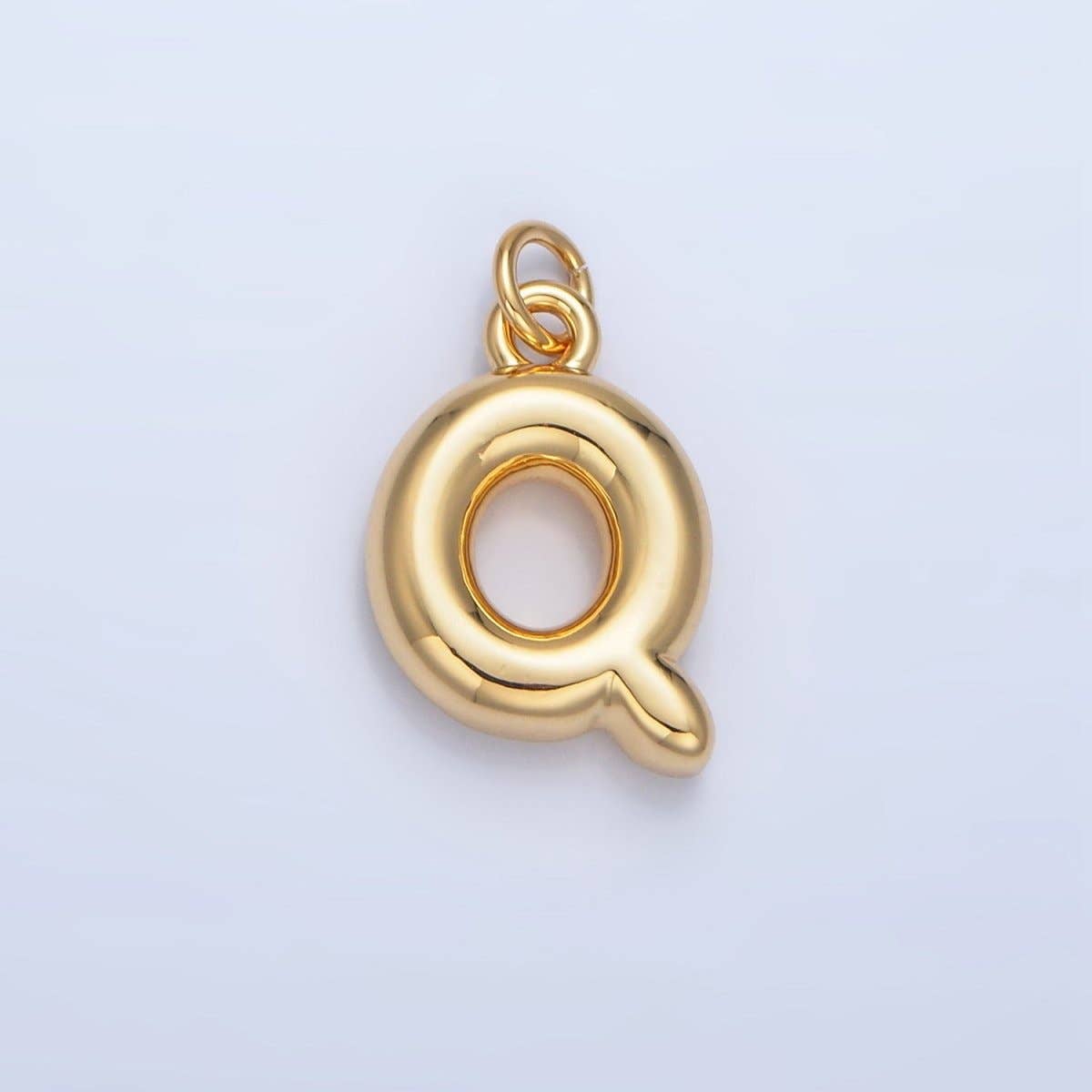24K Gold Filled 17mm Initial Letter Chubby Balloon Charm | A1513 - A1525: Letter C