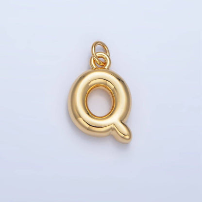 24K Gold Filled 17mm Initial Letter Chubby Balloon Charm | A1513 - A1525: Letter C