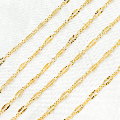 Permanent  Jewelry 14K Gold Filled Diamond Cut Marina Link Chain: 5.1mm-6mm 7in