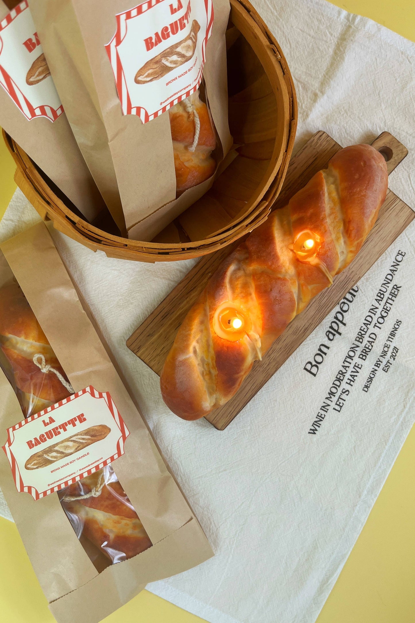 French Baguette Candle: Long Baguette SCENTED