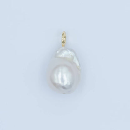 24K Gold Filled White Baroque Freshwater Pearl Pendant | P1638