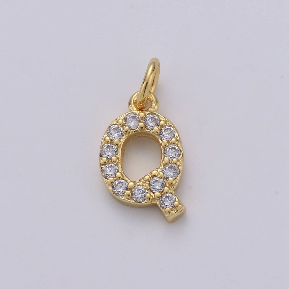 14k Gold Filled Tiny CZ Initial, Letter Alphabet Micro Pave charms Dainty Gold Cubic Pendant Charm for Necklace Bracelet Earring Add on A-099 to A-111: By Set