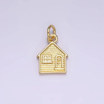 14K Gold Filled Mini House Home Textured Charm | AG642