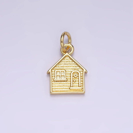 14K Gold Filled Mini House Home Textured Charm | AG642