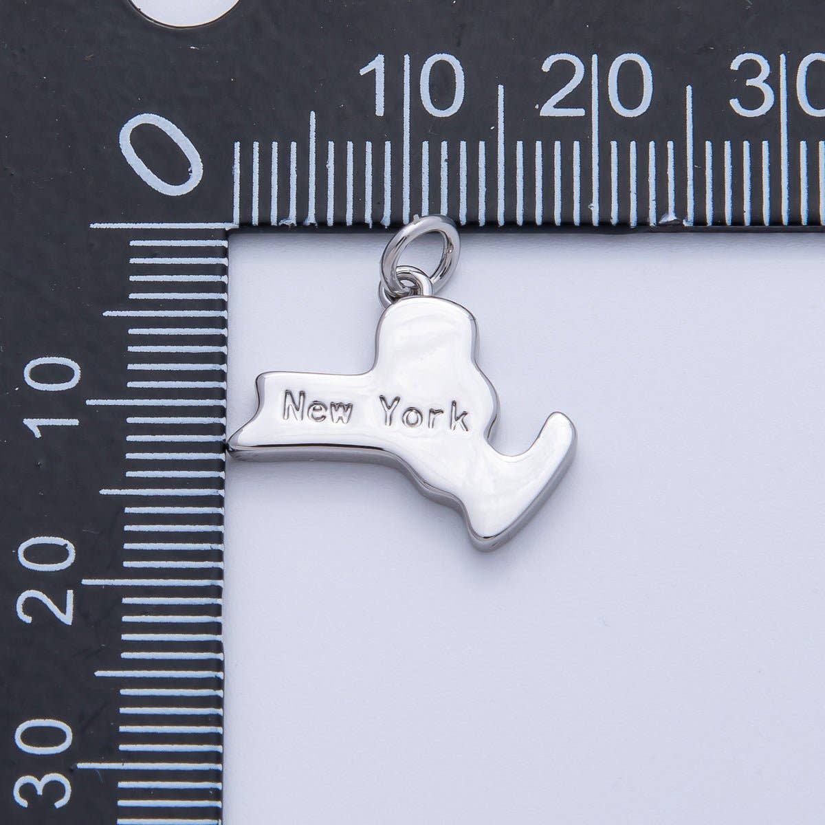 18K Gold Filled United States of America State Map Charm in Gold & Silver | AK064 - AK113: SILVER / 49. Texas