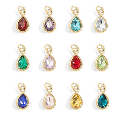 18K Gold PVD Teardrop Birthstone Charm: July