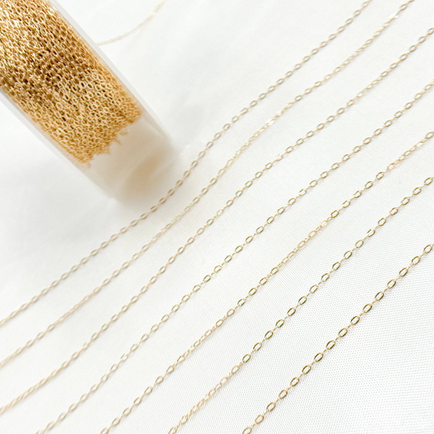 Permanent  Jewelry 14K Gold Filled Cable Chain: 1.1mm-2mm 7in