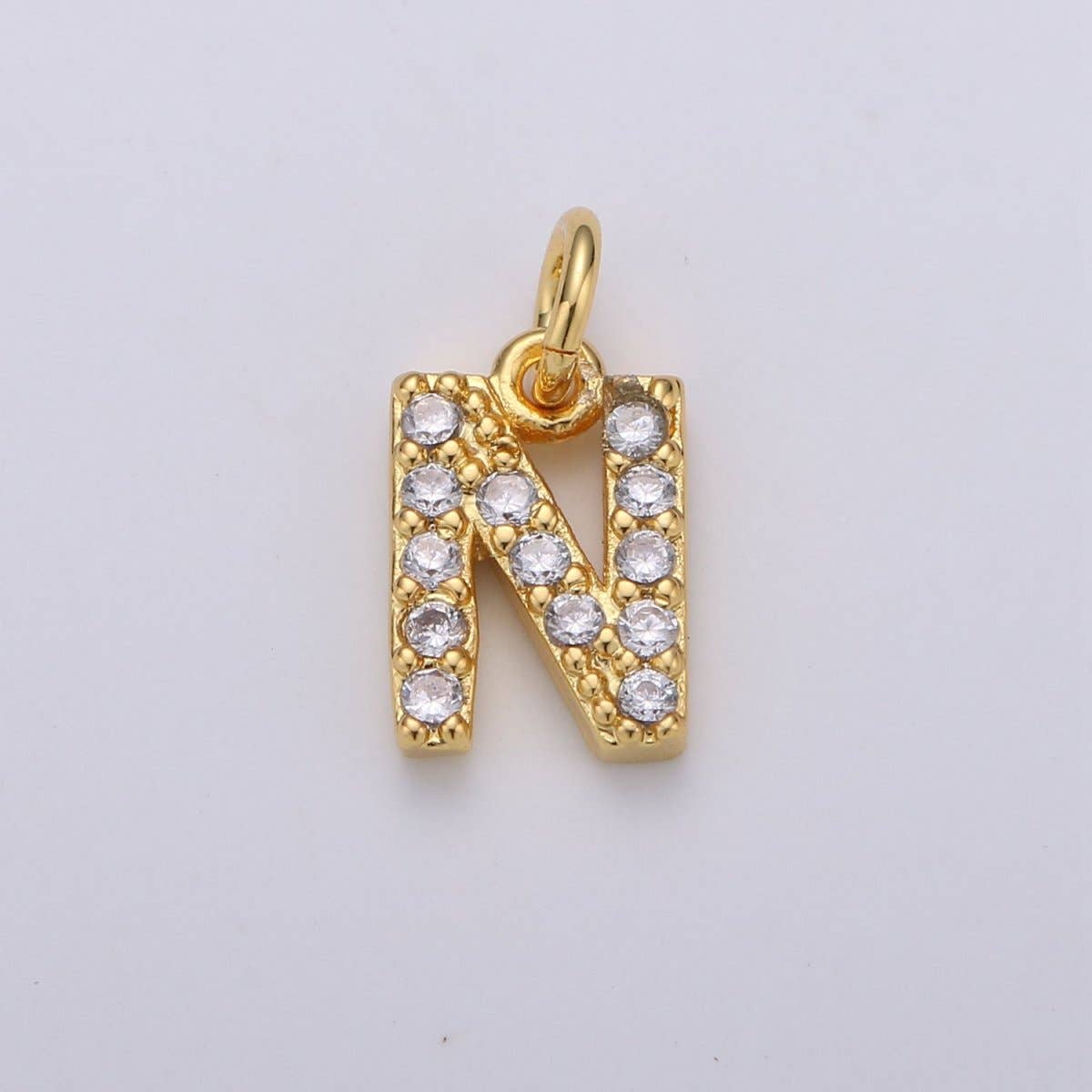 14k Gold Filled Tiny CZ Initial, Letter Alphabet Micro Pave charms Dainty Gold Cubic Pendant Charm for Necklace Bracelet Earring Add on A-099 to A-111: By Set