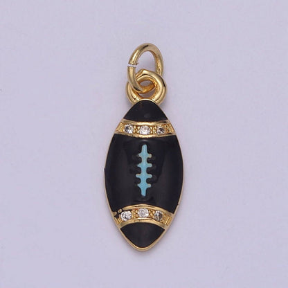 Mini Gold Football Charm Sports Ball Super Ball Party Jewelry Necklace Earring Bracelet Making N-925 - N-928: Brown