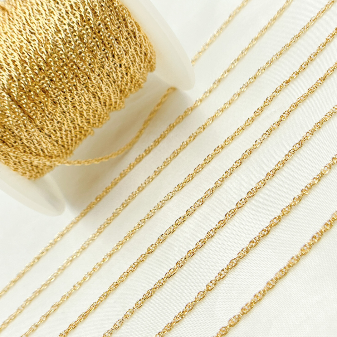 Permanent  Jewelry 14k Gold Filled Rope Chain.: 7in. / 1.1mm-2mm / Rope