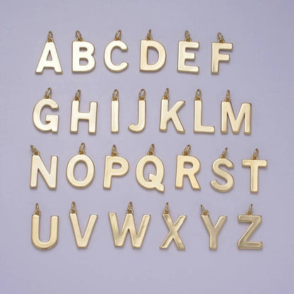 14k Gold Filled Minimalist Font Initial Letters Pendant Charm Wholesale Jewelry Supply A-703-A-715: All Initial