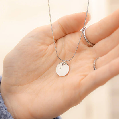 Stainless Steel Blank Engravable Circle Birthstone Charm: May/Emerald