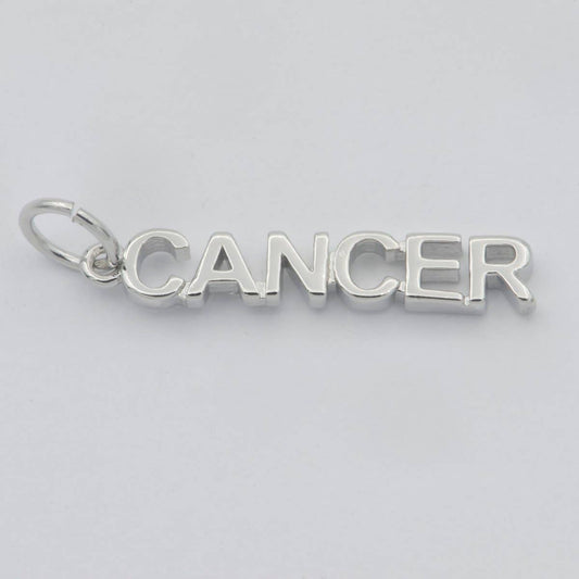 Gold Filled Zodiac Sign Script Words Mini Charm in Gold & Silver | A-A1815-A-A1820 | A-A1839-A-A1844: Silver / Cancer