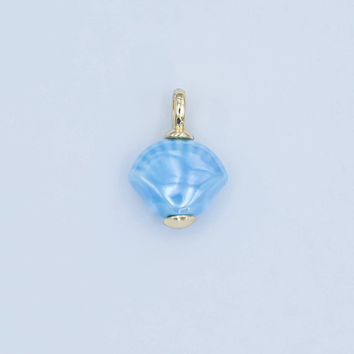 24K Gold Filled Nature Floral Mushroom Pet Sea Sell Ceramic Drop Charm: 21 Pink House