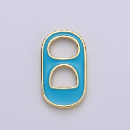 Black, Blue, Pink, Green, Yellow, Red Enamel Bottle Opener Gold Filled Charm - D-374- D-383: Purple
