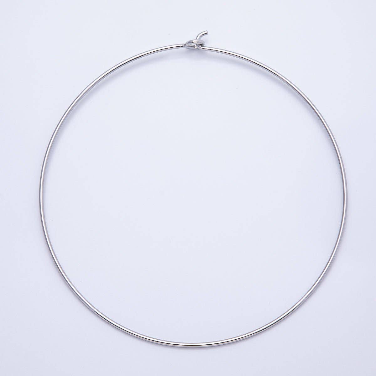 16K Gold Filled 2mm Minimalist Floating Collar Torque Necklace in Gold & Silver | WA-04442 WA-04443: GOLD