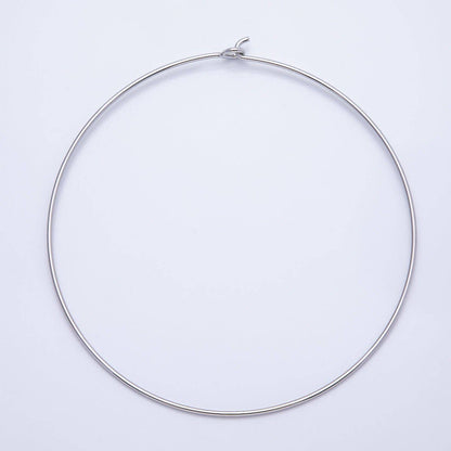16K Gold Filled 2mm Minimalist Floating Collar Torque Necklace in Gold & Silver | WA-04442 WA-04443: GOLD