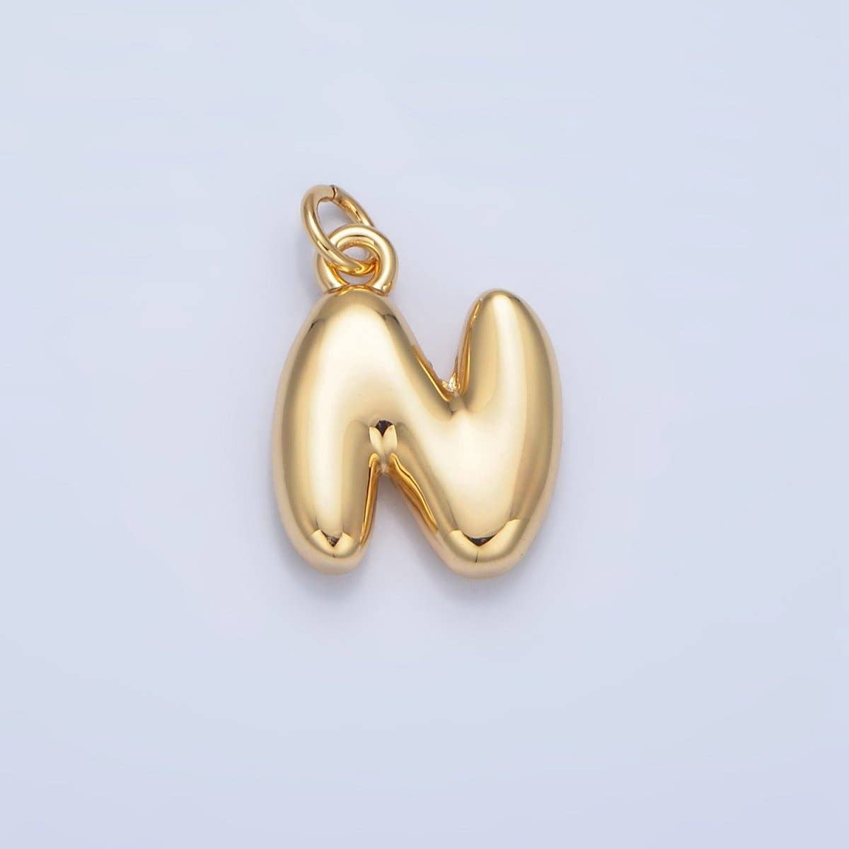 24K Gold Filled 17mm Initial Letter Chubby Balloon Charm | A1513 - A1525: Letter C