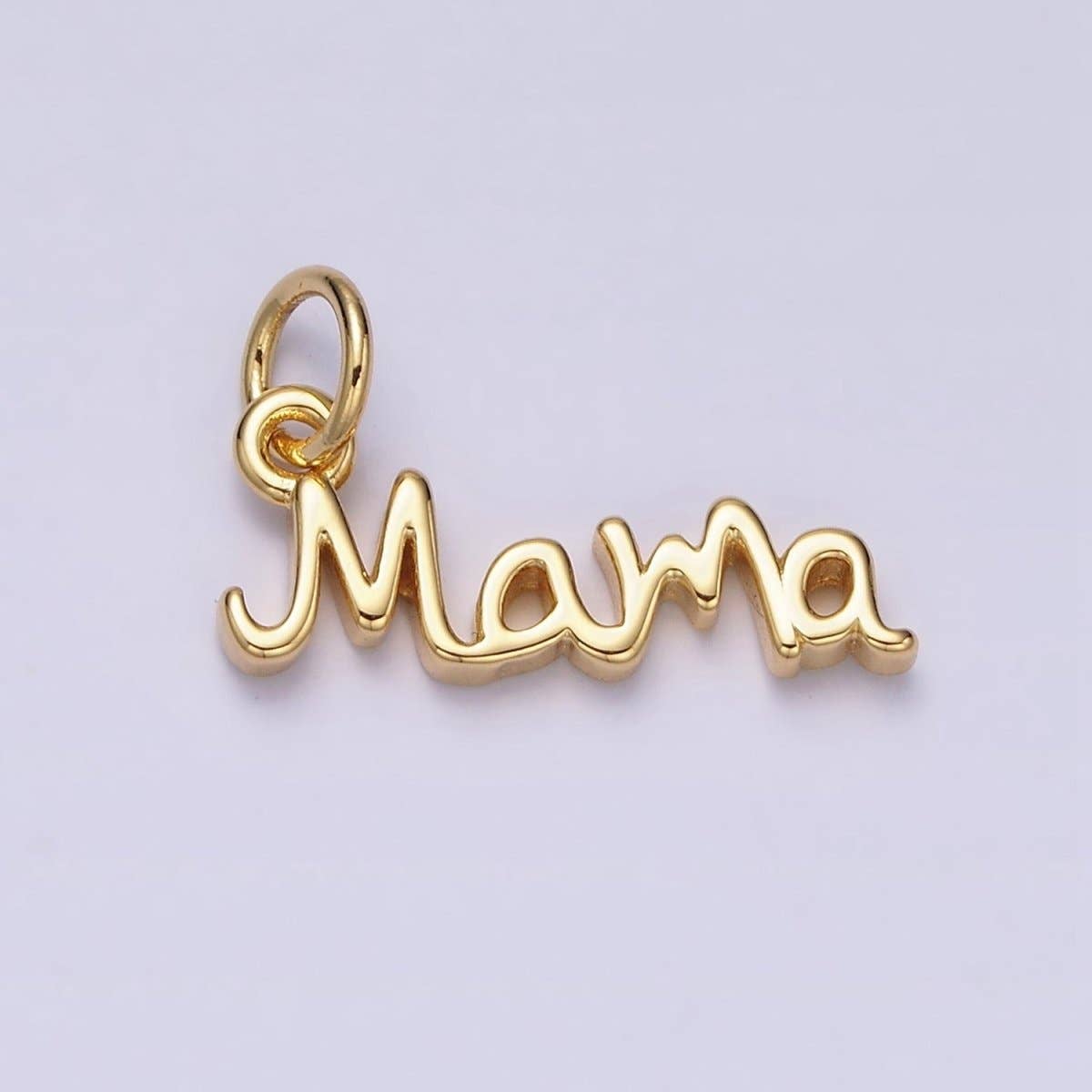 24K Gold Filled 23mm "Mama" Handwritten Script Sideway Charm | AC1420: Gold