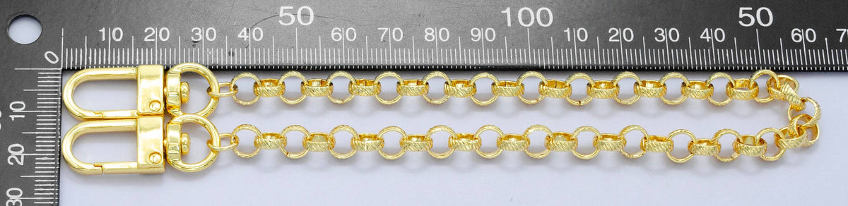 Textured Gold Filled Rolo Purse Chain for DIY Handbag Charm