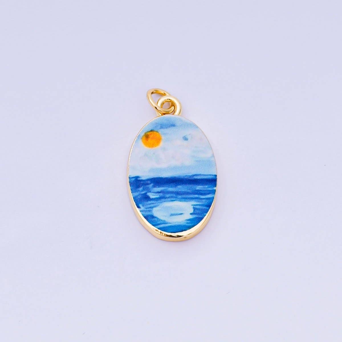 24K Gold Filled 23mm Enamel Art Oval Spring Holiday Charm in Flower, Butterfly, & Nature | AH-544 AH-545, AJ-513, AJ-514, AJ-520, AJ-528 - AJ530, AJ-532 - AJ-535, AJ-539 AJ-540, AJ-544 AJ-545, AJ-547: 18. Tomato