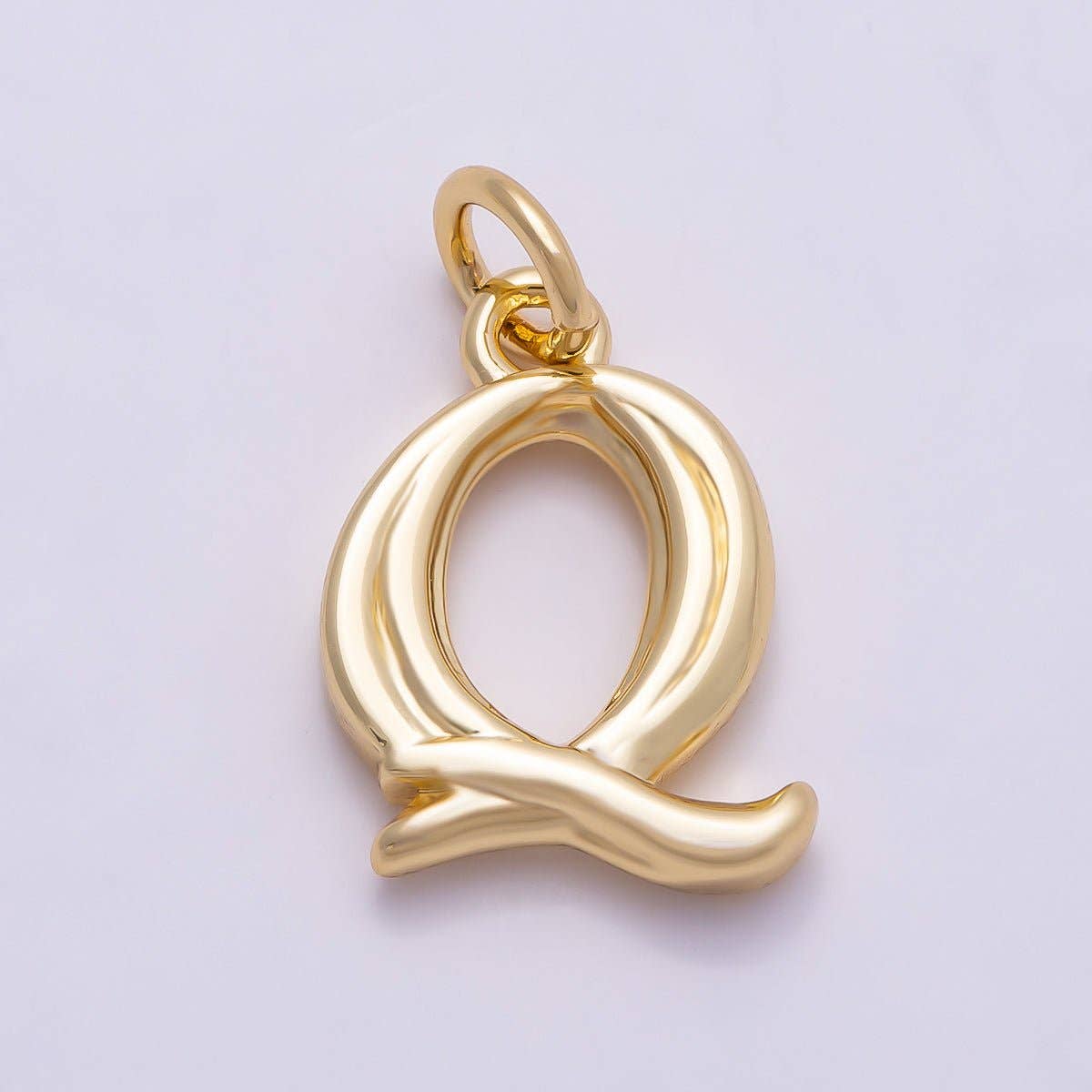 16K Gold Filled 14mm Minimalist Molten Alphabet Initial Letter Charm | Charms-00908 ~ Charms-00933: Letter A