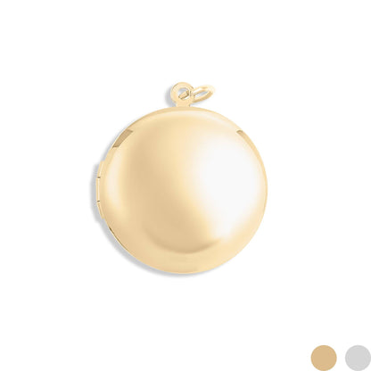 Large - 18K Gold PVD Stainless Steel Round Locket: Stainless