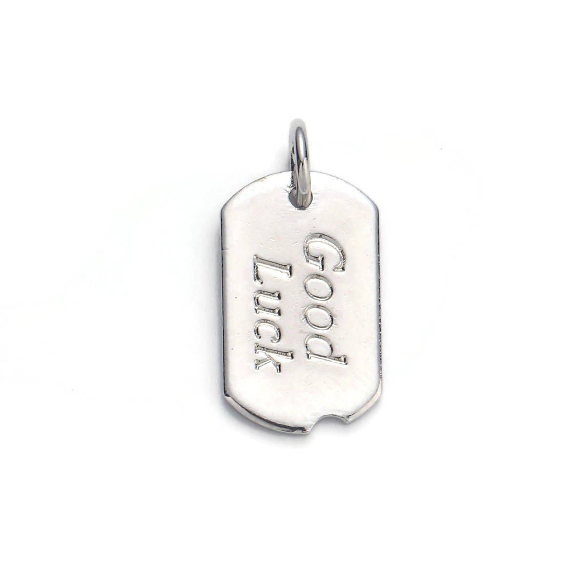 24k Gold Filled Good Luck Charm, Bar Plate
