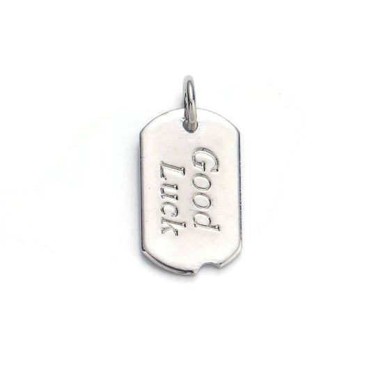 24k Gold Filled Good Luck Charm, Bar Plate