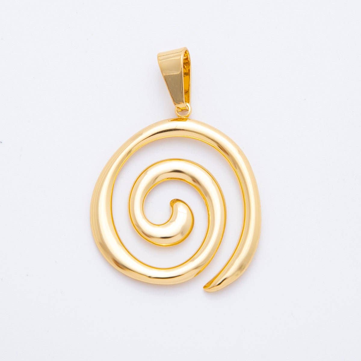 18K Gold Filled Minimalist Loop Spiral Pendant | AF1119