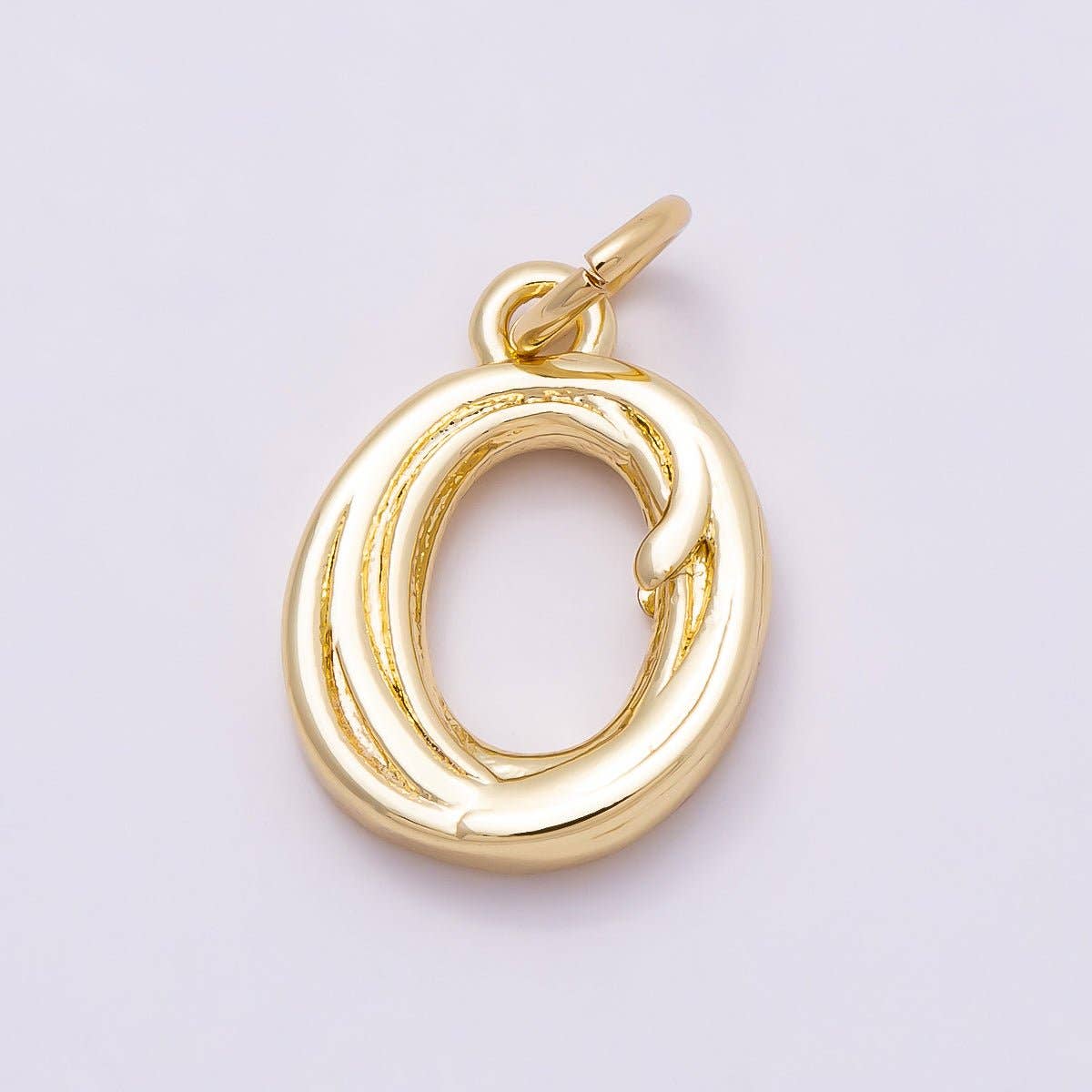 16K Gold Filled 14mm Minimalist Molten Alphabet Initial Letter Charm | Charms-00908 ~ Charms-00933: Letter A