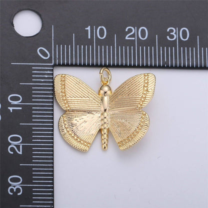 Dainty 14k Gold Filled Butterfly Pendant Gold Butterfly Charms for Bracelet, Earring, Necklace Charms for Jewelry Making Supply D-491 C-653: 11 mm