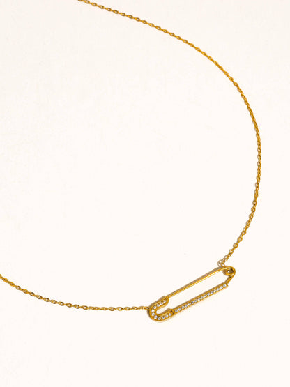 Lyselle 18K Gold Non-Tarnish Dainty Bar Necklace: Yellow Gold