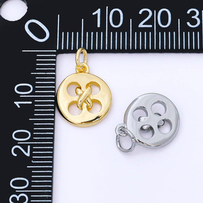 24K Gold Filled 11mm Clothes Buttons Charm in Gold & Silver | AF1549: GOLD