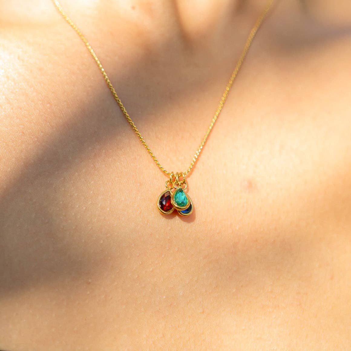 18K Gold PVD Teardrop Birthstone Charm: May