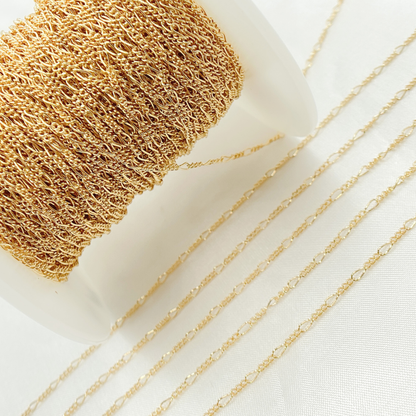 Permanent  Jewelry  14k Gold Filled Figaro Chain: 7in. / 2.1mmx3mm / Figaro