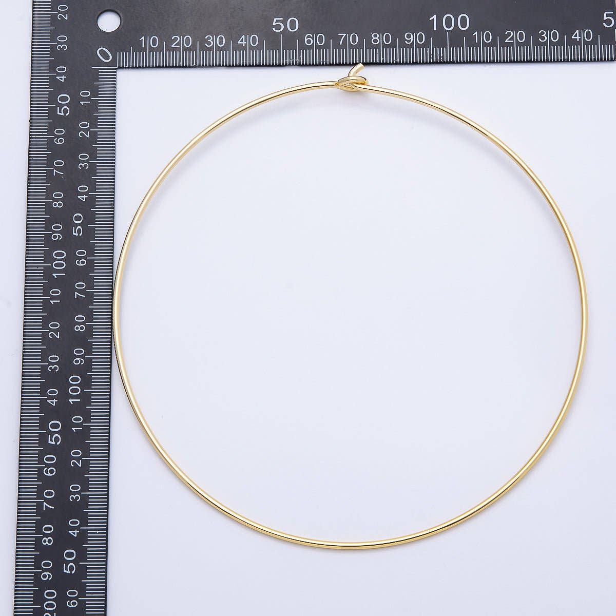 16K Gold Filled 2mm Minimalist Floating Collar Torque Necklace in Gold & Silver | WA-04442 WA-04443: GOLD