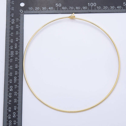 16K Gold Filled 2mm Minimalist Floating Collar Torque Necklace in Gold & Silver | WA-04442 WA-04443: GOLD