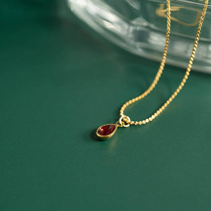 18K Gold PVD Teardrop Birthstone Charm: May