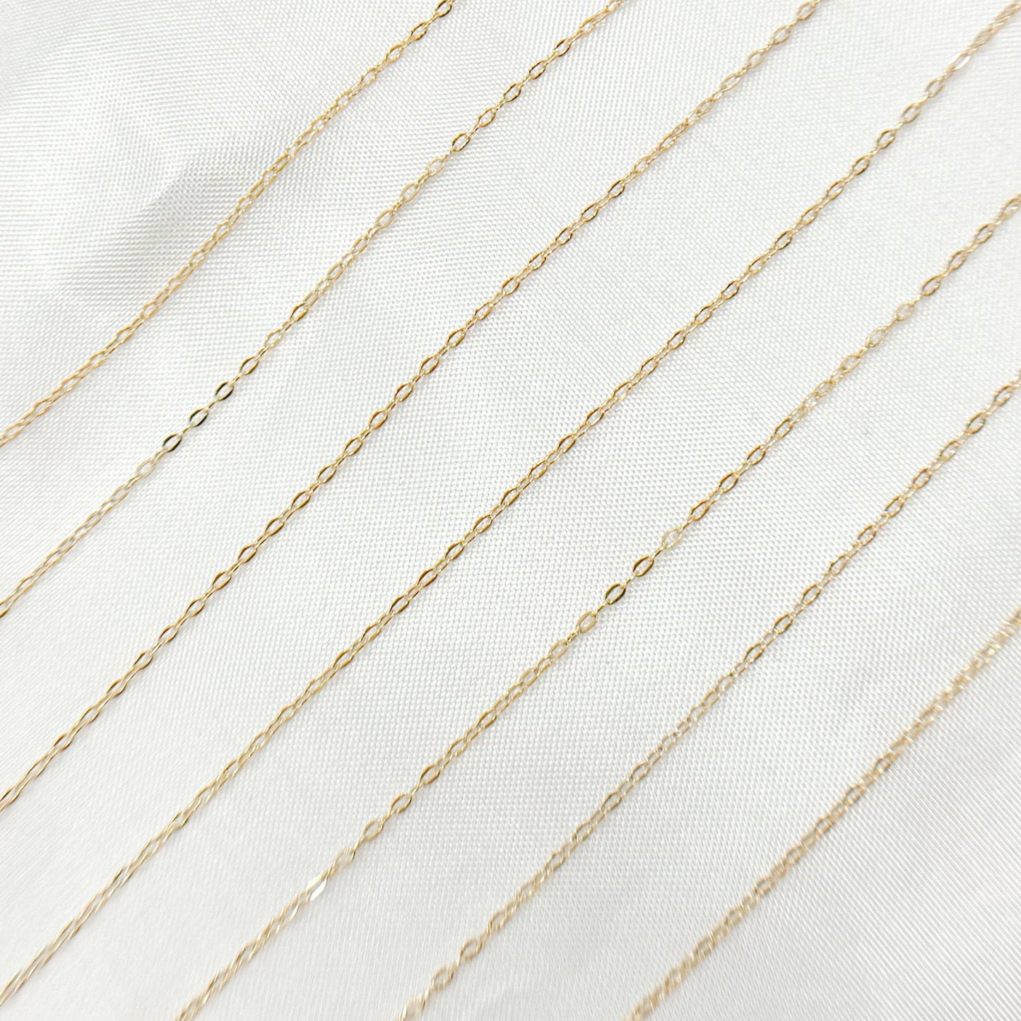Permanent  Jewelry 14K Gold Filled Cable Chain: 1.1mm-2mm 7in