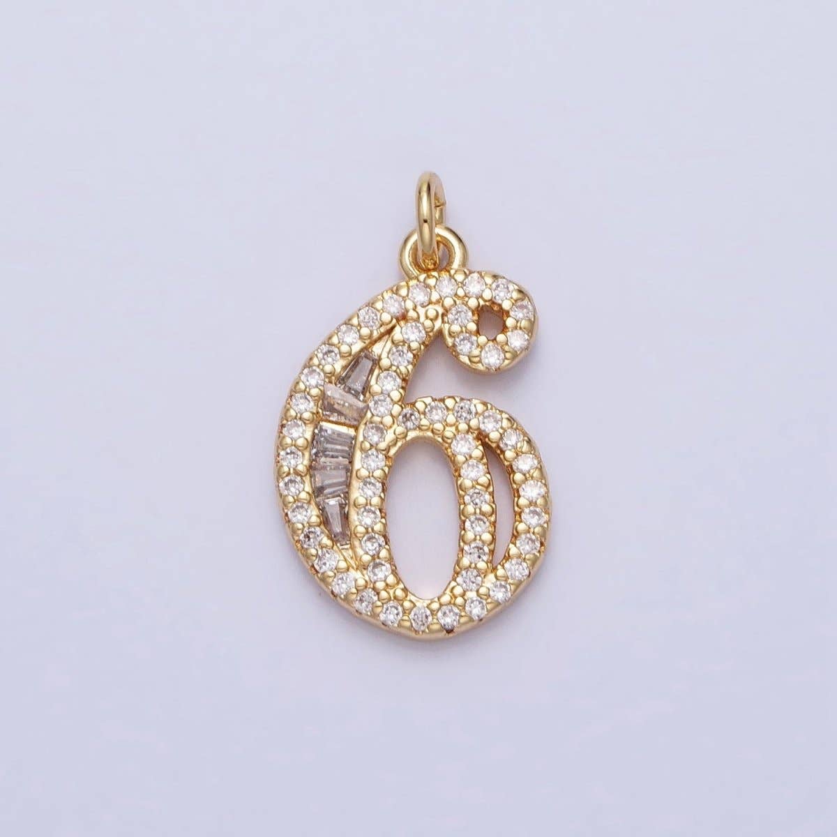 Micro Pave CZ Numbering Charms Pave Dangle Gold Filled Over Brass Number Charms Women Pave Number Findings Number 0-9 Charms AC519 - AC528: All # 0-9