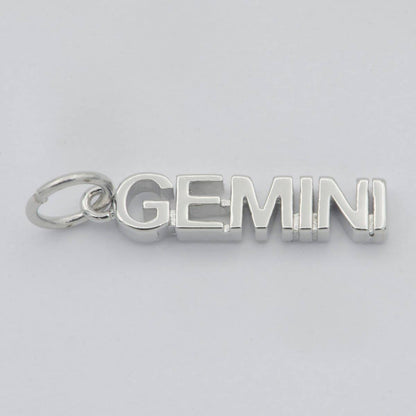 Gold Filled Zodiac Sign Script Words Mini Charm in Gold & Silver | A-A1815-A-A1820 | A-A1839-A-A1844: Silver / Cancer