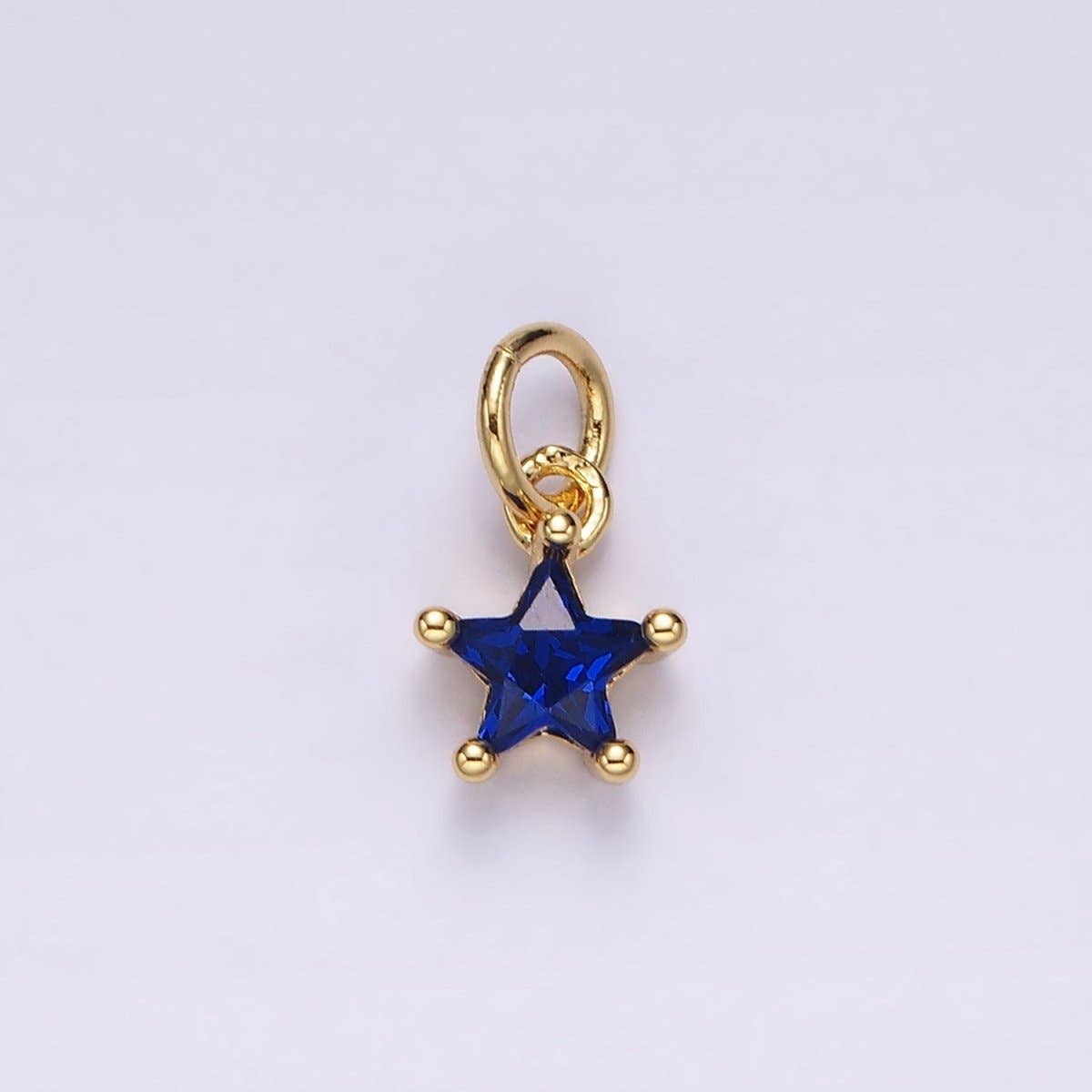 14K Gold Filled Celestial Star CZ Birthstone Personalized Add-On Charm | AG549 - AG560: Dark Blue