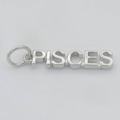 Gold Filled Zodiac Sign Script Words Mini Charm in Gold & Silver | A-A1815-A-A1820 | A-A1839-A-A1844: Silver / Leo