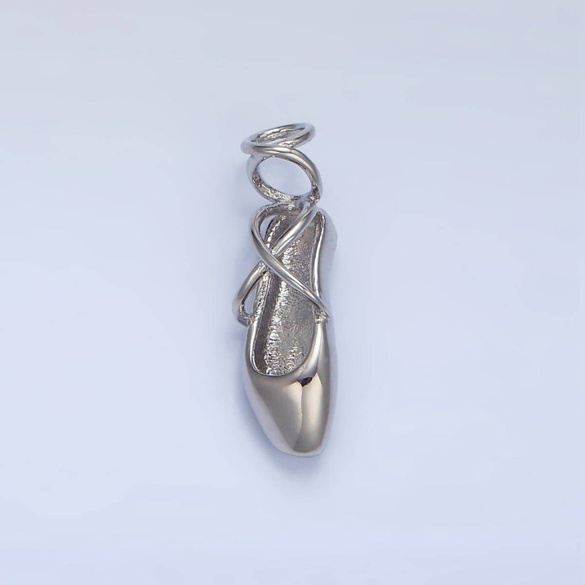 24K Gold Filled Dancing Pointe Ballet Shoes Multidimensional Charm in Gold & Silver | X615: Gold