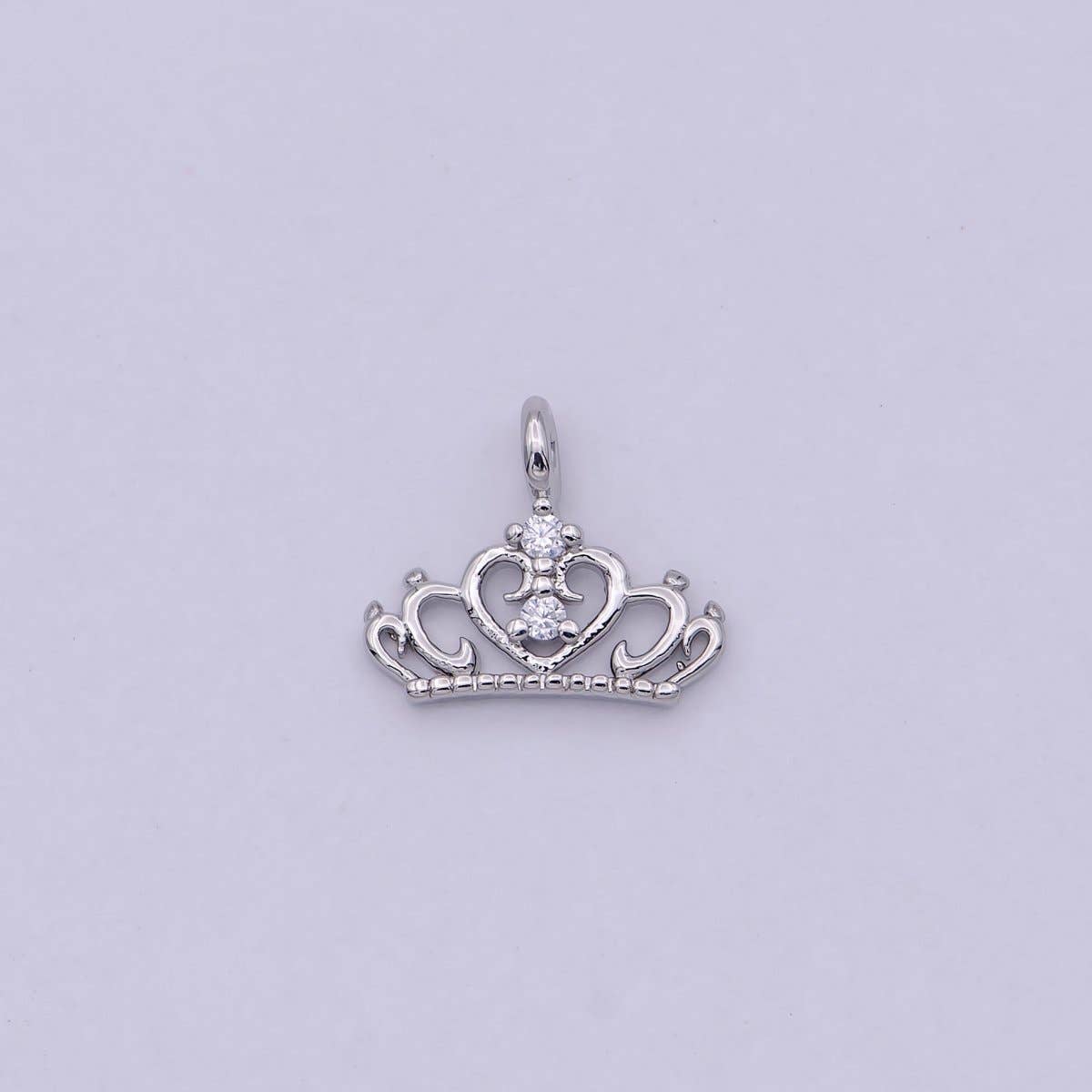 Mini Silver Princess Tiara Charm - Gold Princess Crown Charm for Necklace or Bracelet Component N-449 N-450: Gold