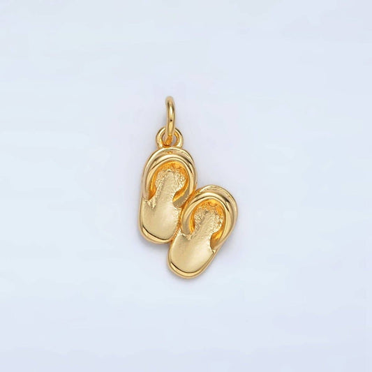 24K Gold Filled Minimalist Flip Flop Sandals Charm | AC-153