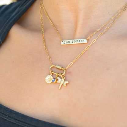 18K Gold PVD Teardrop Birthstone Charm: July