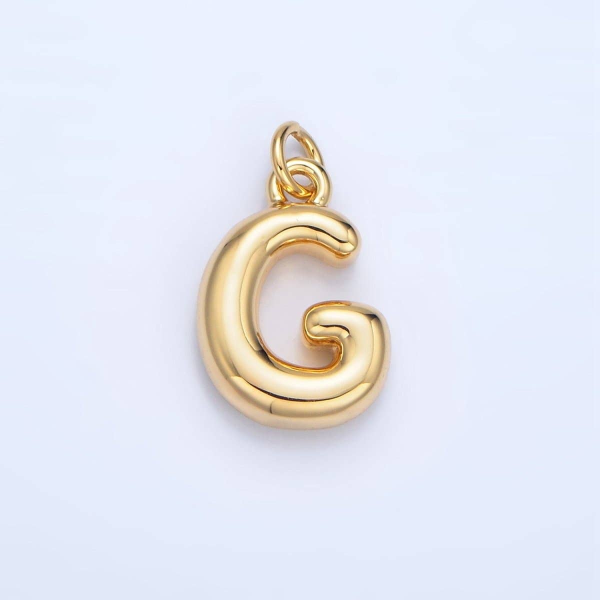 24K Gold Filled 17mm Initial Letter Chubby Balloon Charm | A1513 - A1525: Letter C