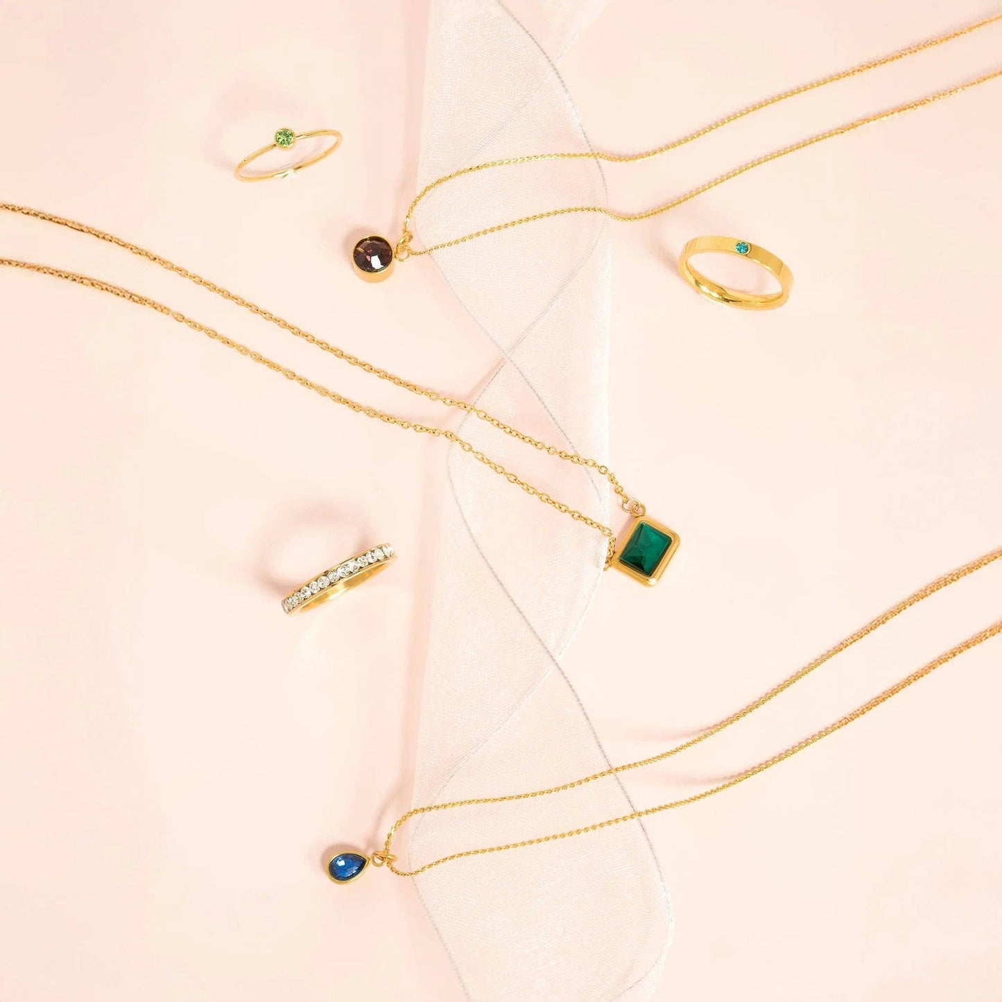 18K Gold PVD Teardrop Birthstone Charm: June
